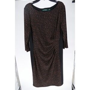 Lauren Ralph Lauren Dress 14P Leopard Print Cocktail dress Elegant Chic Alluring